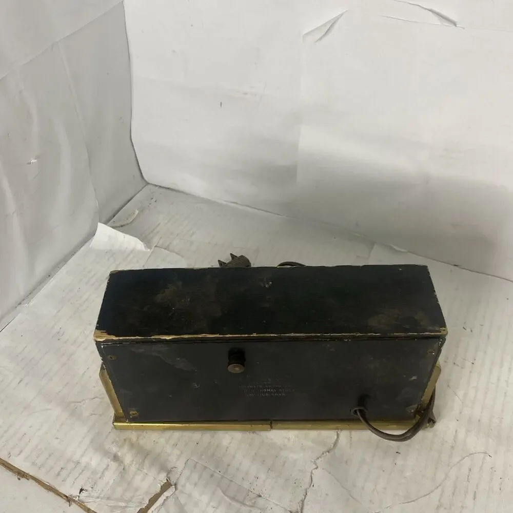 Vintage Seth Thomas Wood Desk Clock Rectangular Electric For Parts & Repair Only